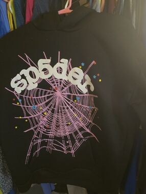 Black Hoodie with Pink Spydee Graphic and White Logo